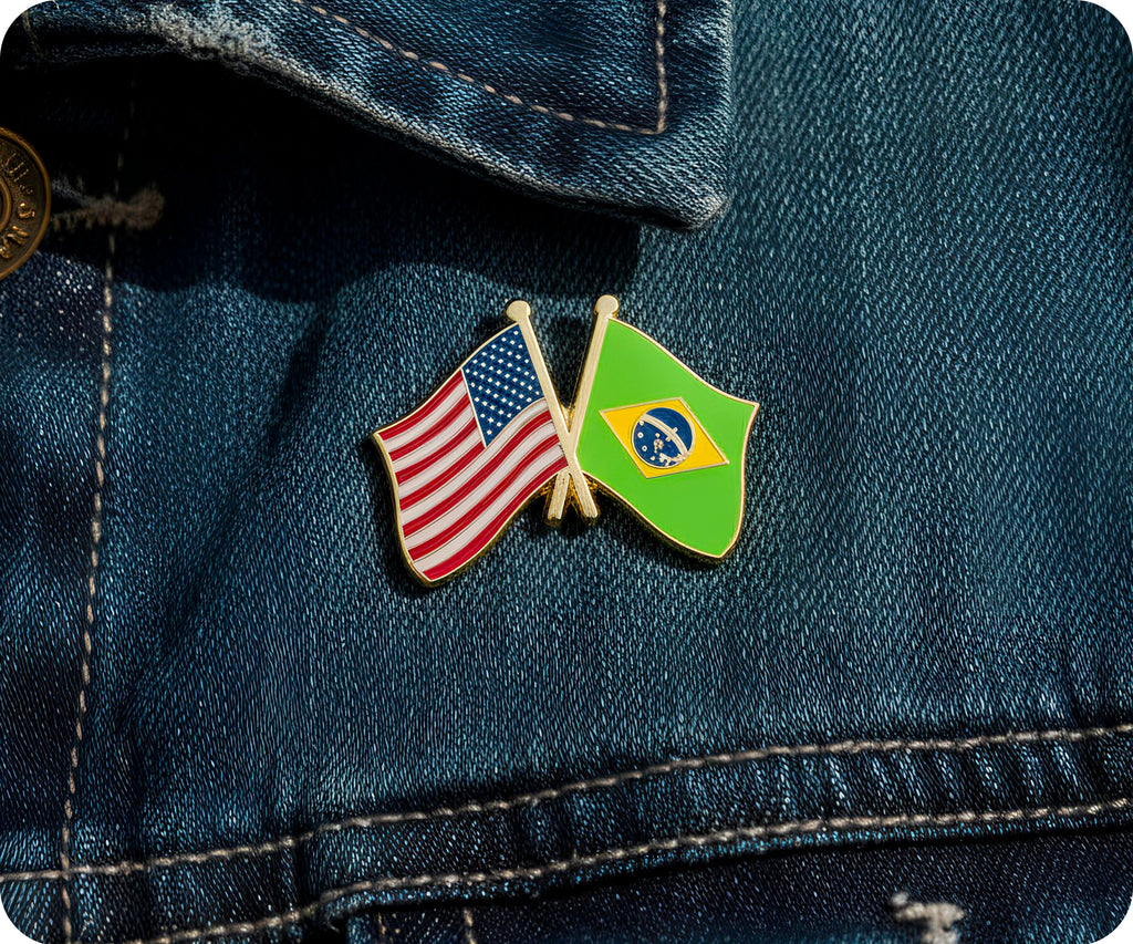 United States & Brazil Friendship Pin Badge
