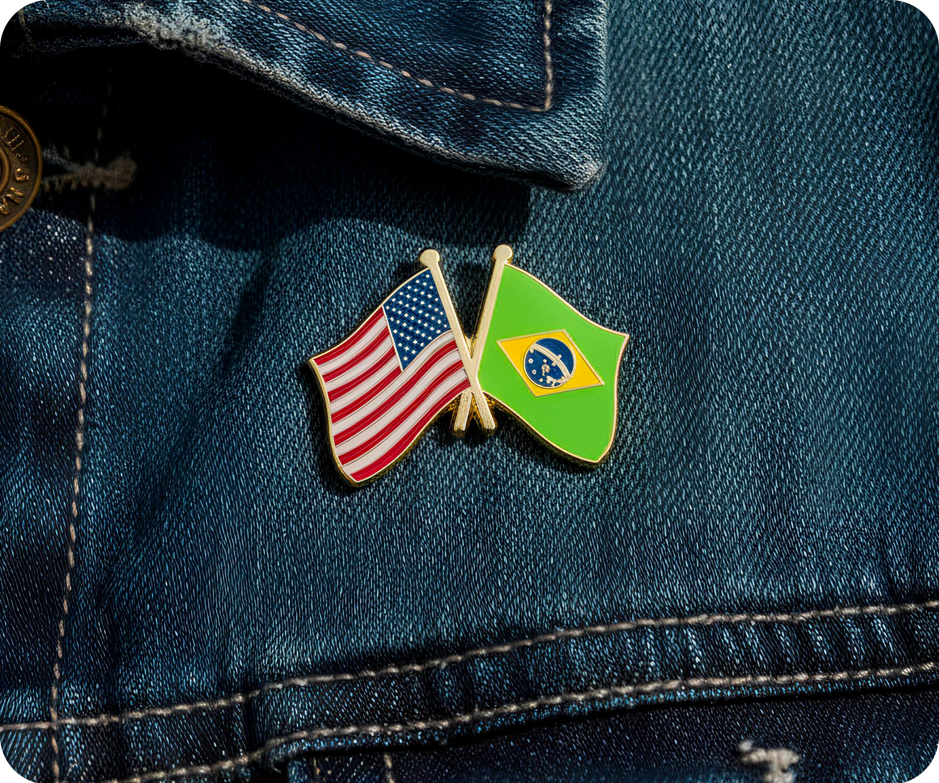 United States & Brazil Friendship Pin Badge