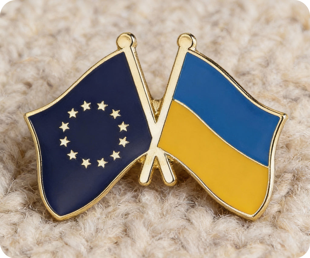 European Union & Ukraine EU Friendship Pin Badge