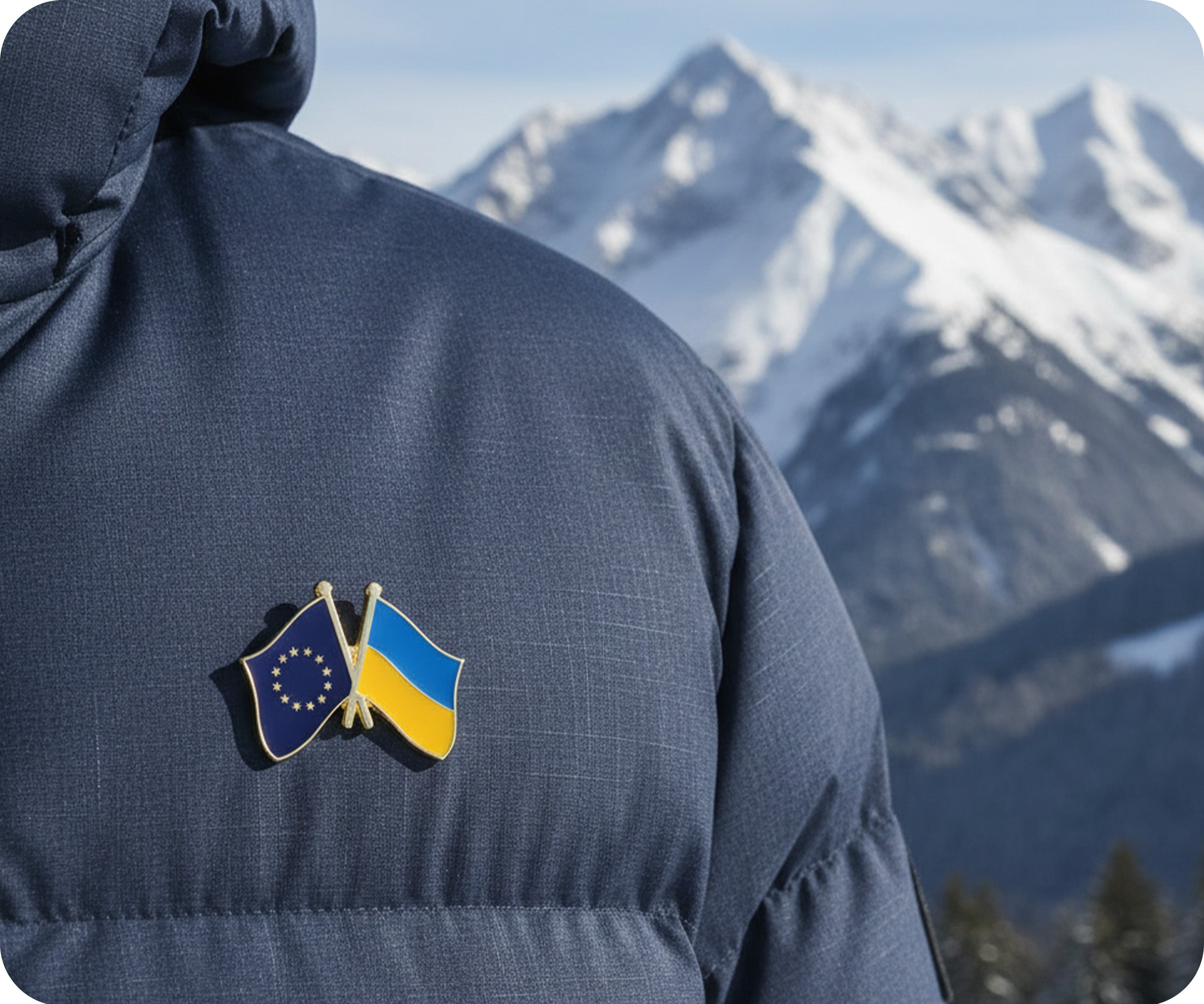 European Union & Ukraine EU Friendship Pin Badge