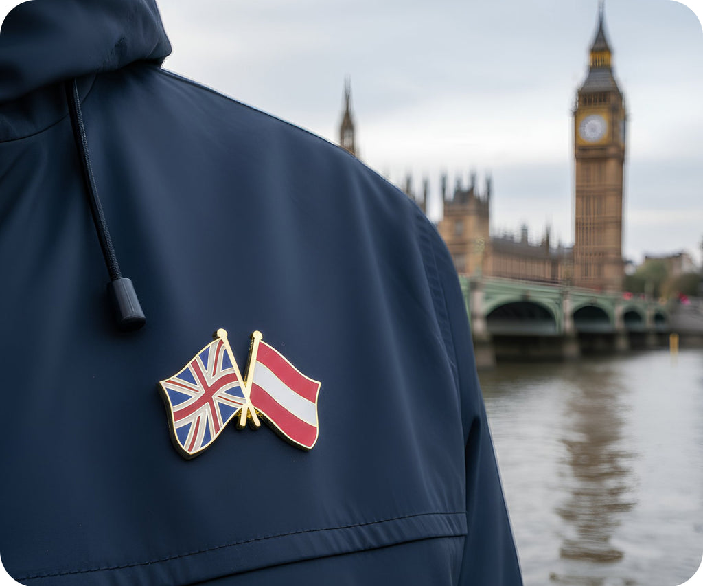 United Kingdom & Austria Friendship Pin Badge