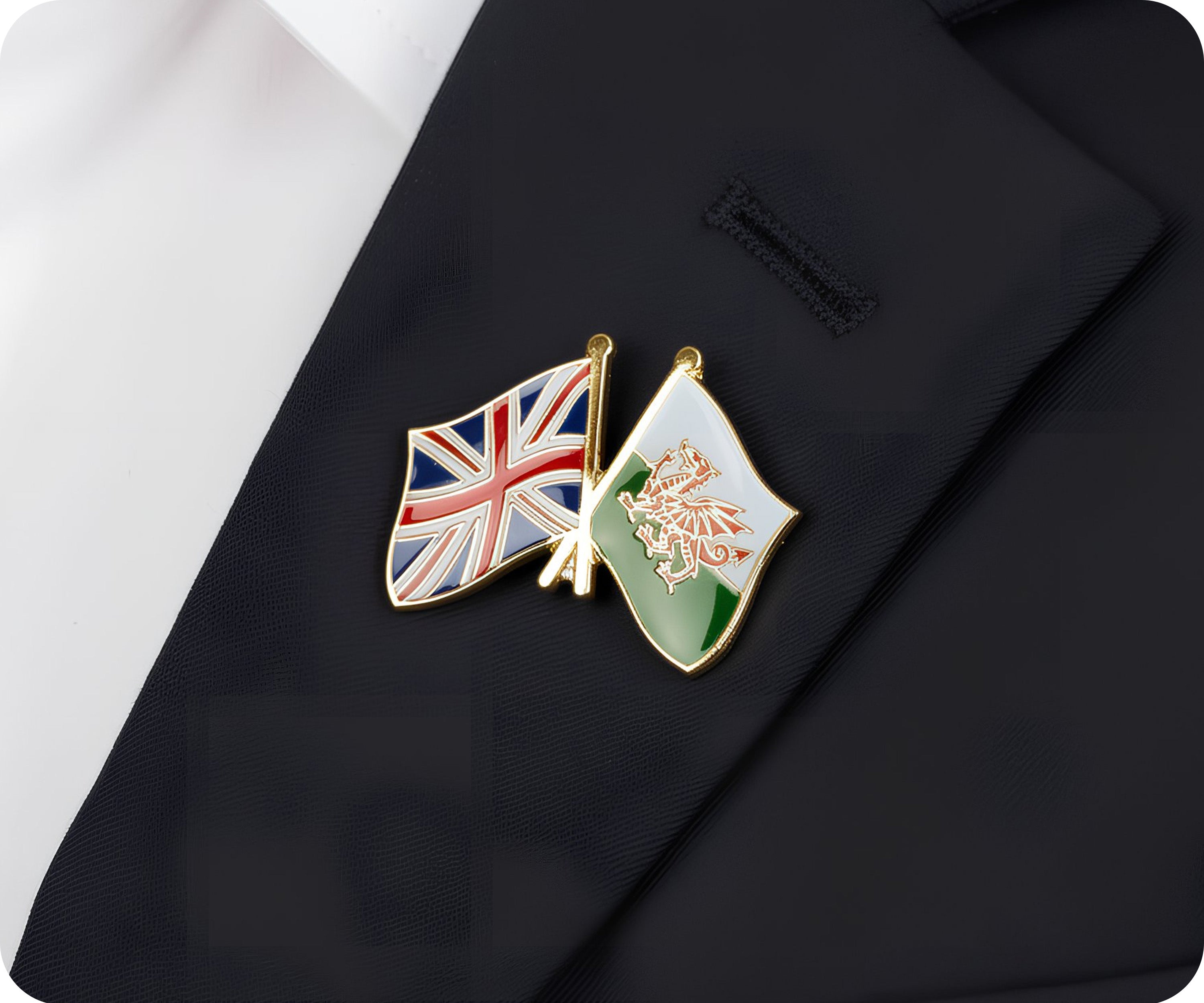 United Kingdom & Wales Friendship Pin Badge Secondary image