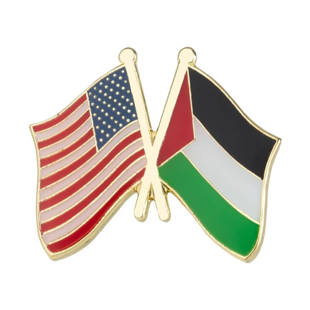 United States (USA) & Palestine Friendship Pin Badge Main image