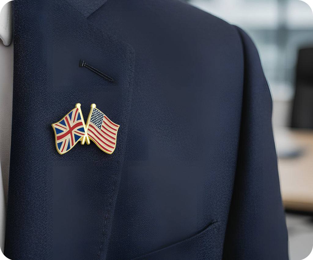 United Kingdom UK & USA Friendship Pin Badge