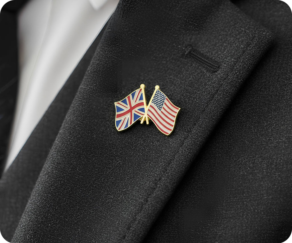 United Kingdom UK & USA Friendship Pin Badge