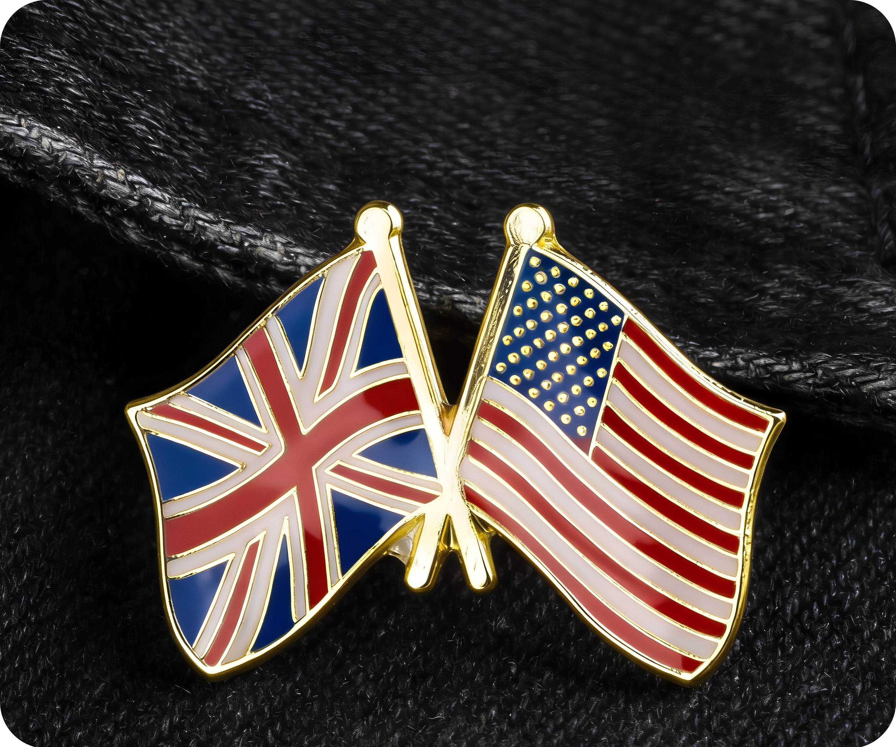 United Kingdom UK & USA Friendship Pin Badge