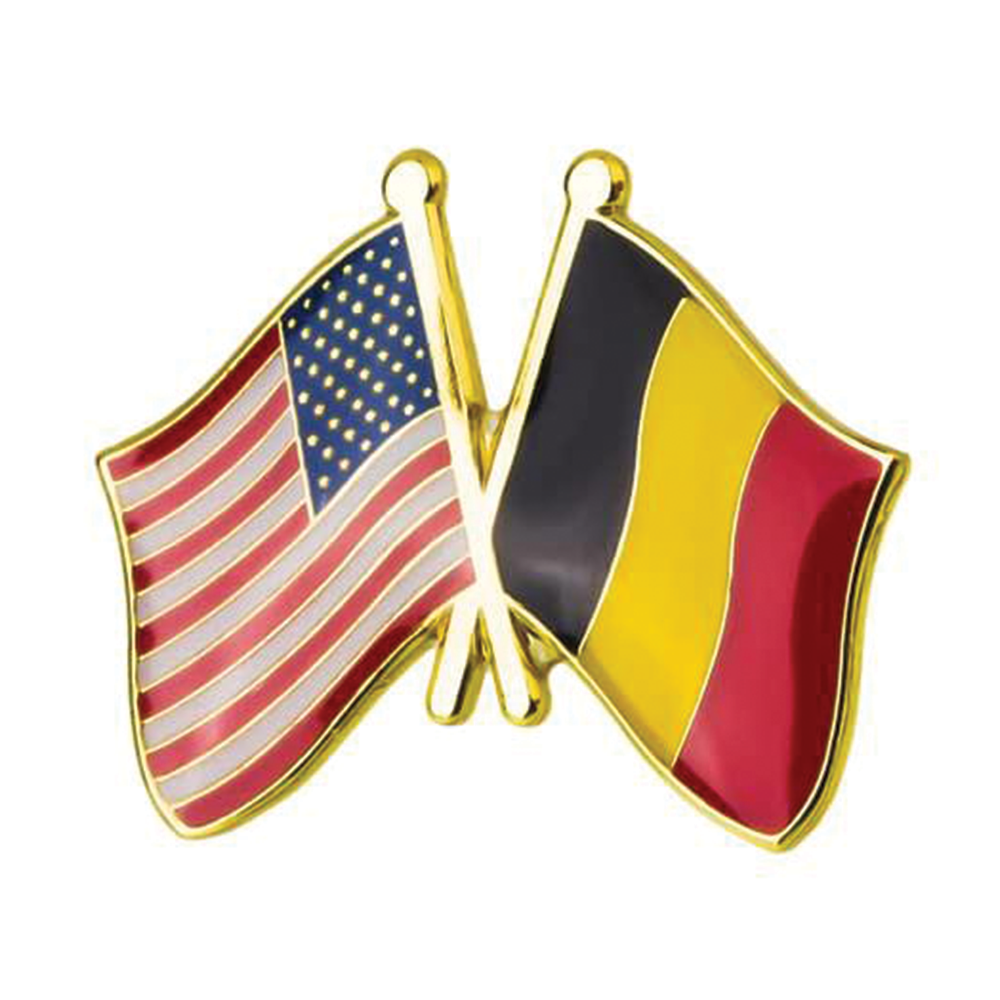 USA & Belgium Friendship Pin Badge Main image