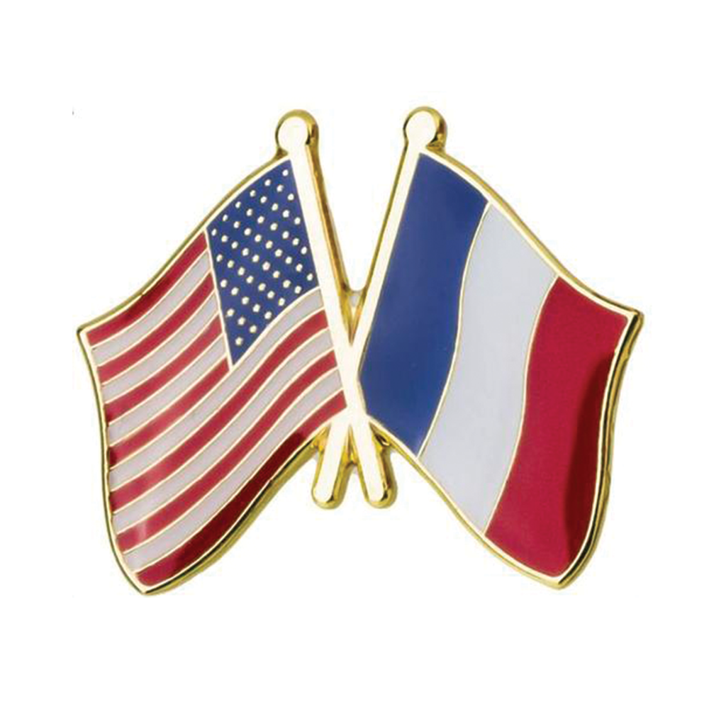 USA & France Friendship Pin Badge