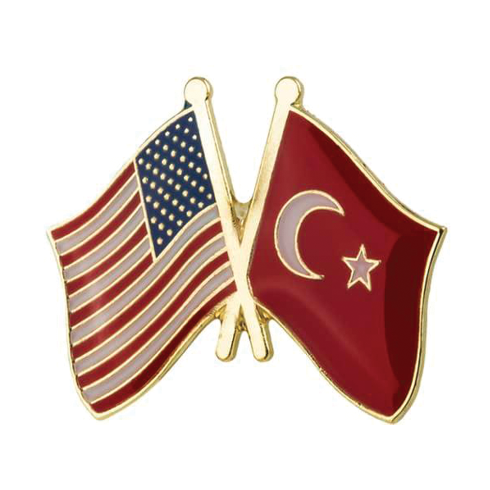 USA & Turkey Friendship Pin Badge Main image