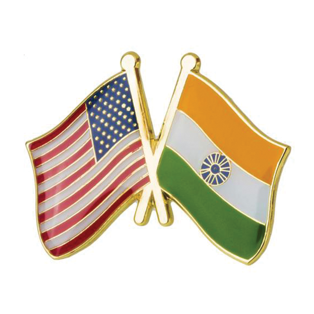 USA & India Friendship Pin Badge Main image
