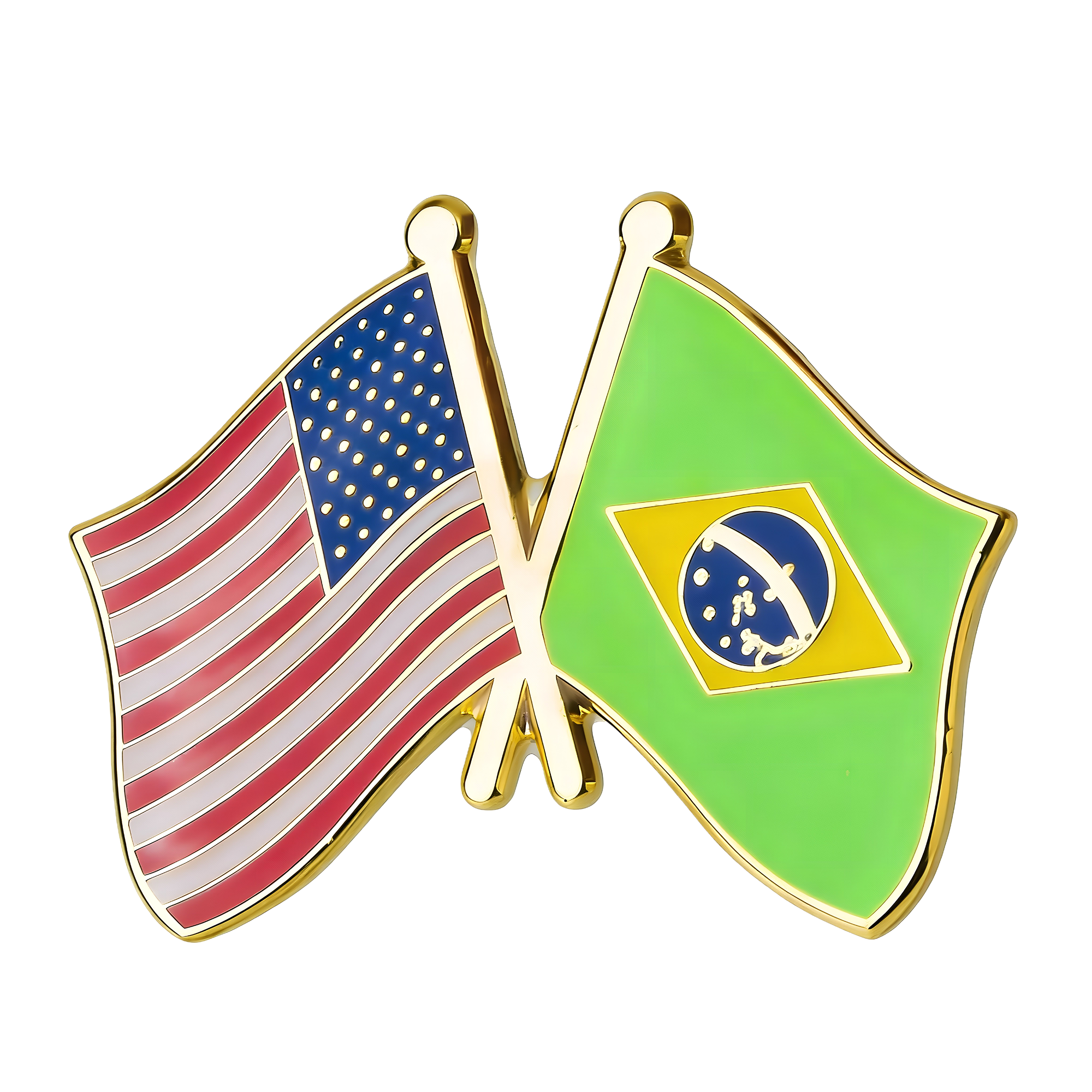 United States & Brazil Friendship Pin Badge Main image