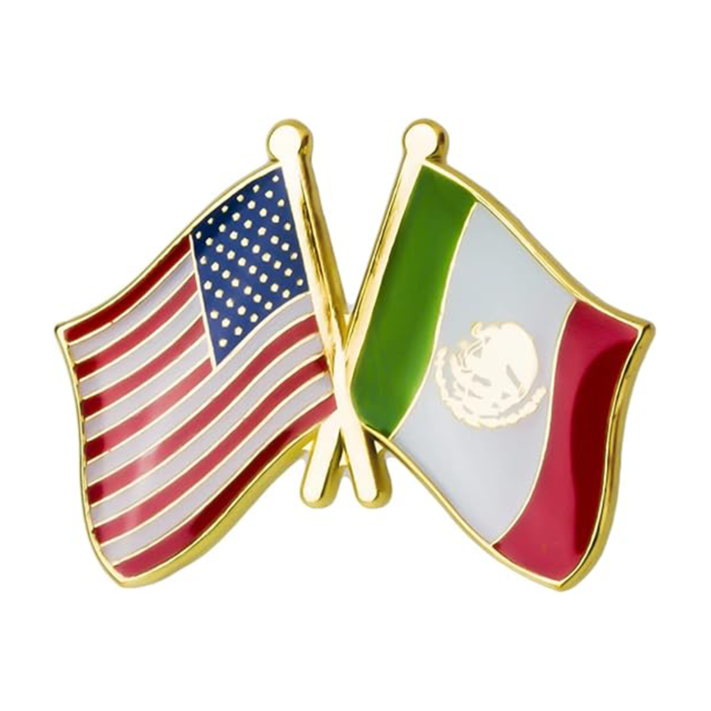 United States USA & Mexico Friendship Pin Badge