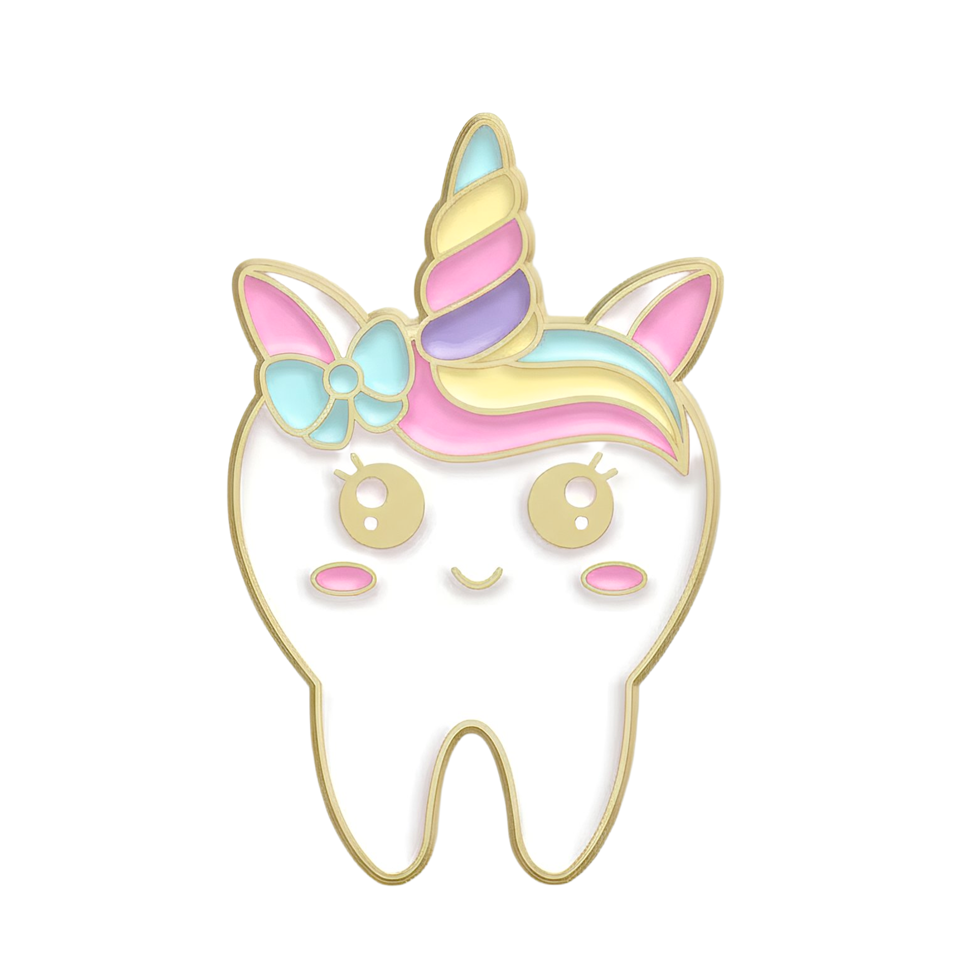 Unicorn Rainbow Teeth Dentist Tooth Pin Badge Main image