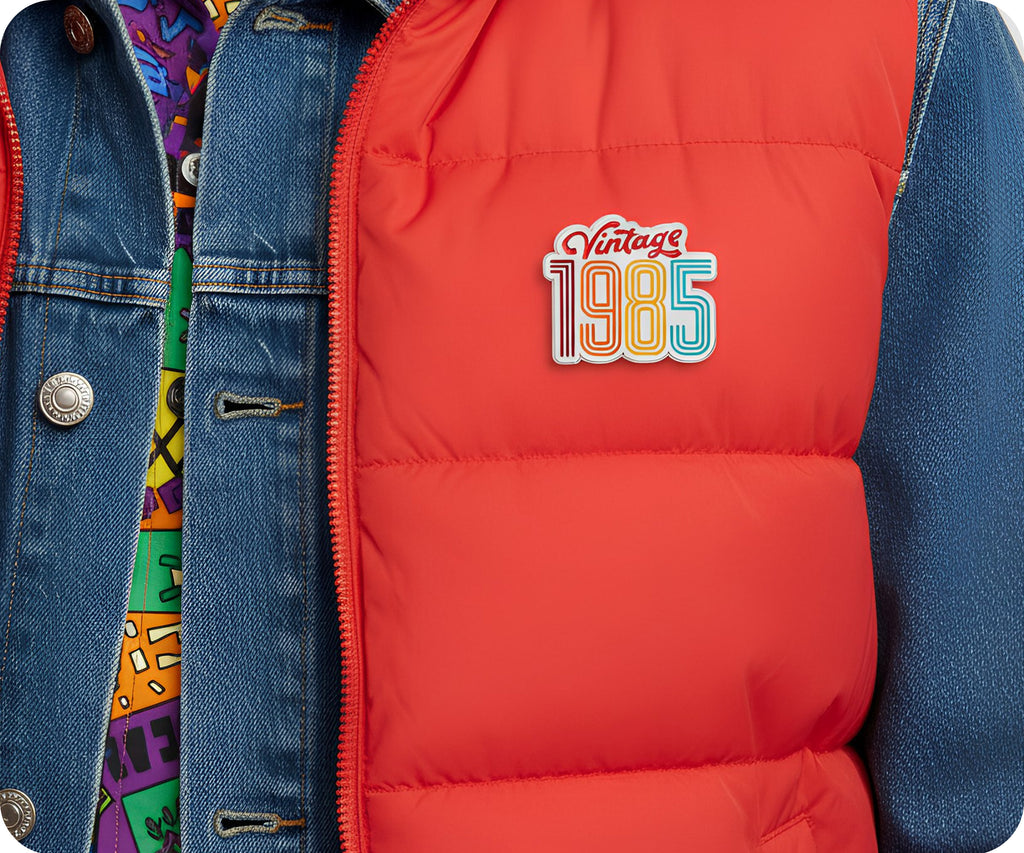 Vintage 1985 Retro Gaming Pin Badge