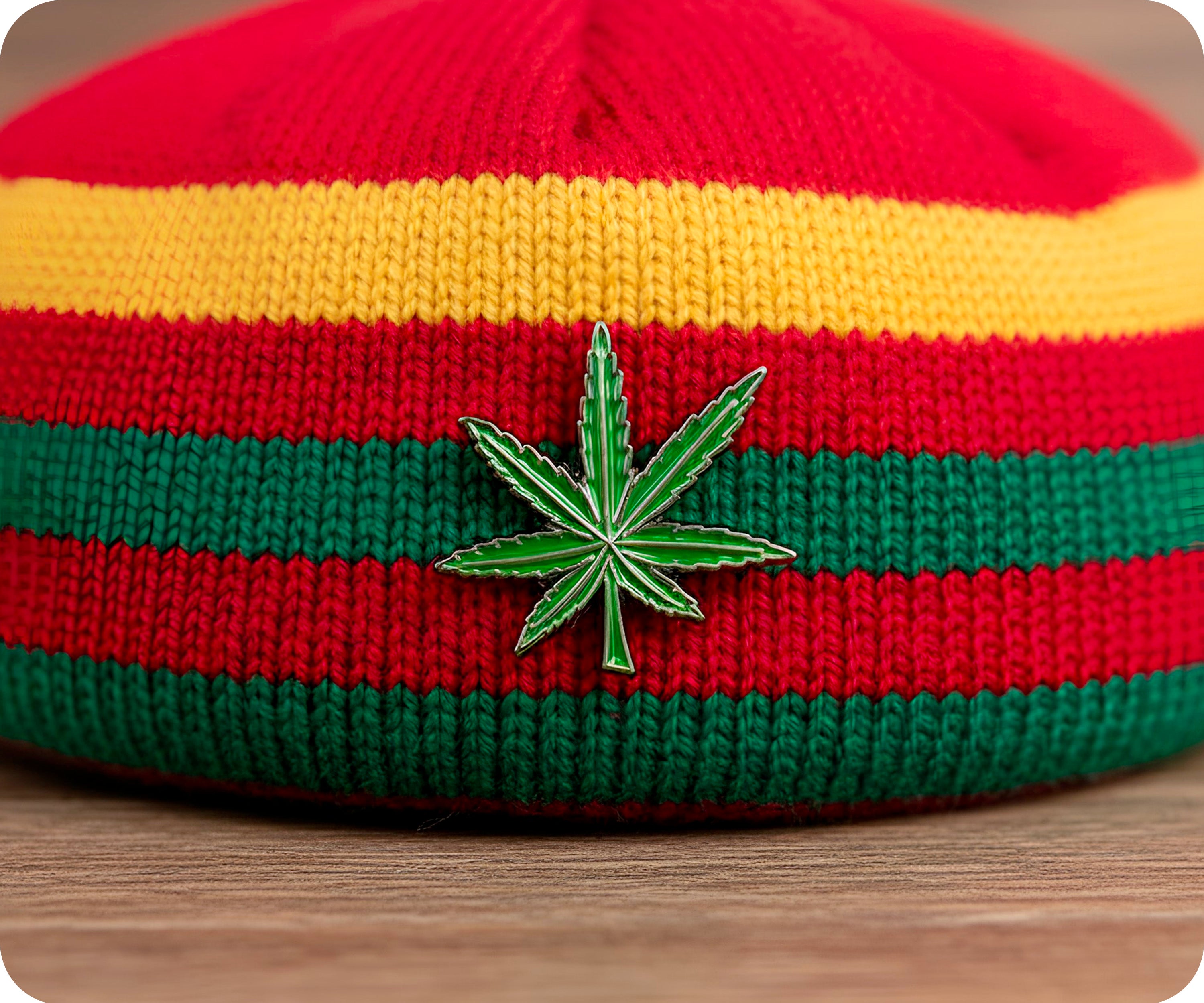 Green Leaf Weed Pin Badge