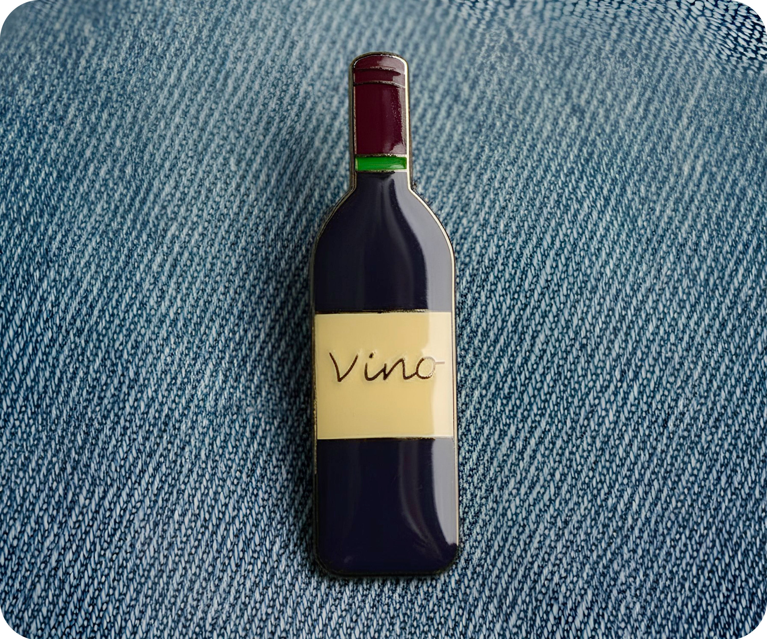 Red Wine Bottle Pin Badge