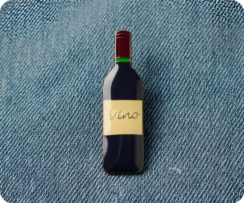 Red Wine Bottle Pin Badge