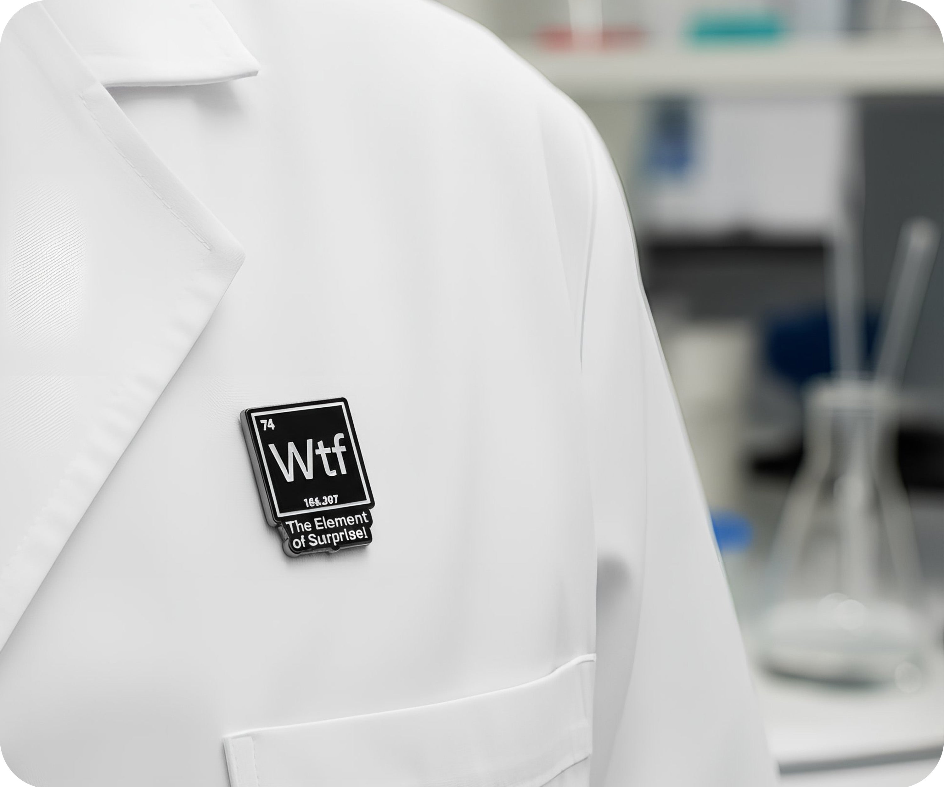 WTF?! The Element Of Surprise Pin Badge Secondary image