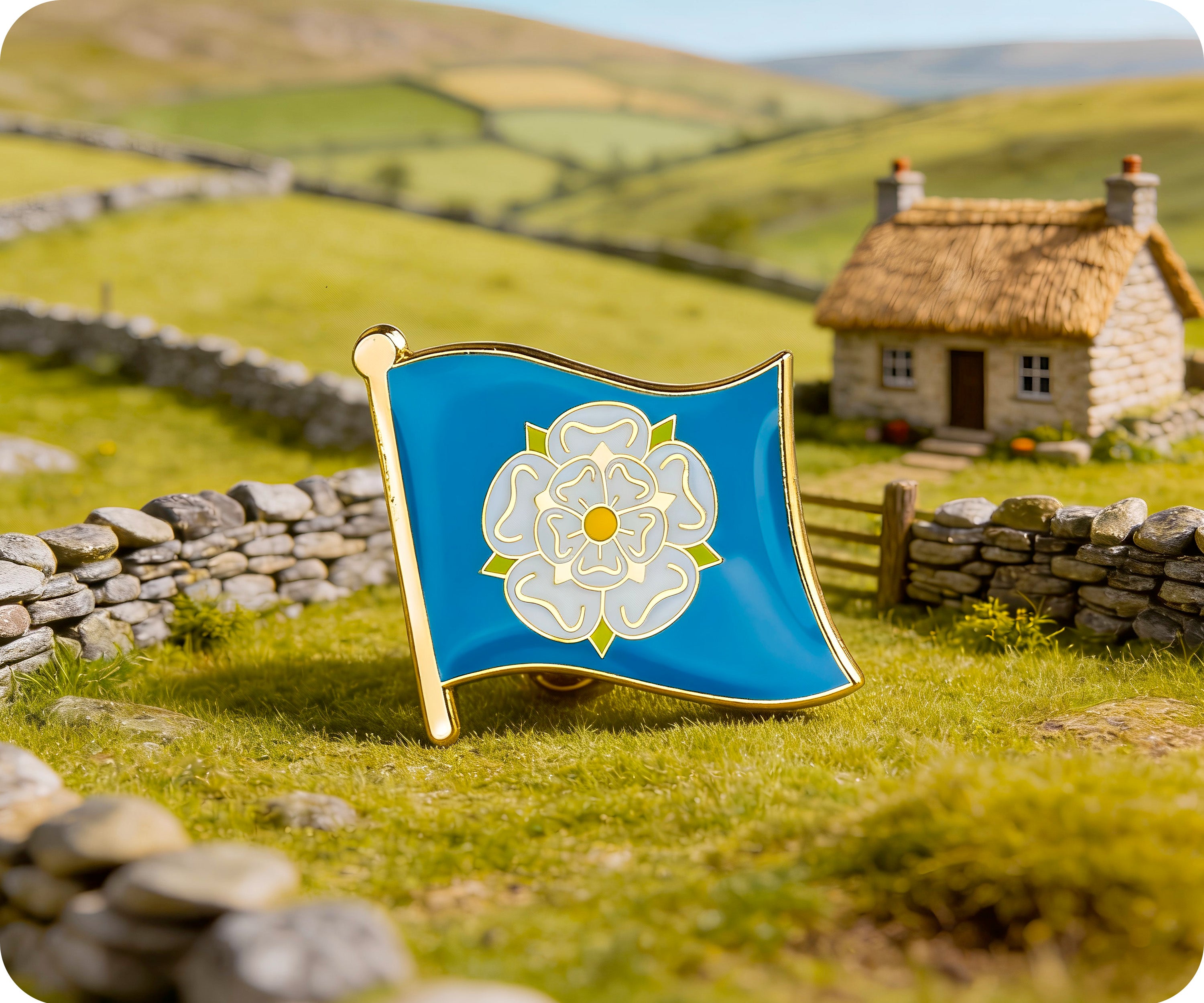 Yorkshire Rose County Flag Pin Badge