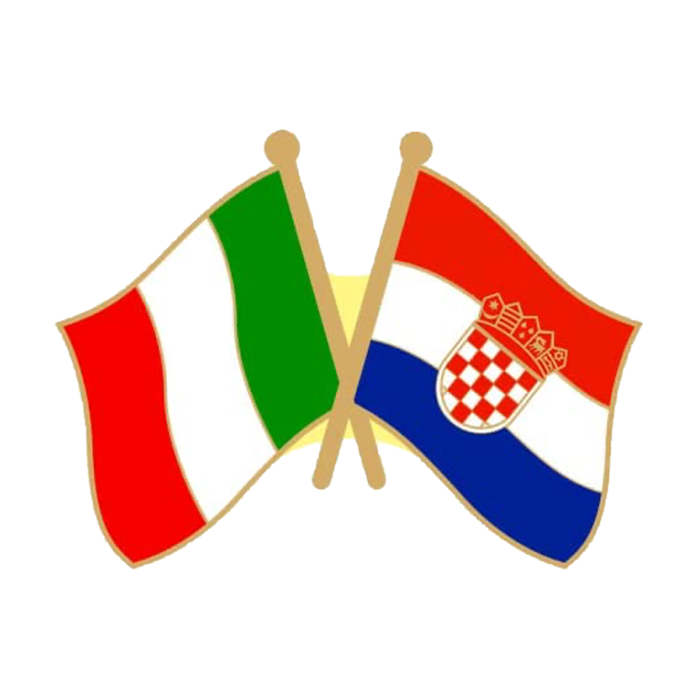 Italy & Croatia Friendship Pin Badge Main image