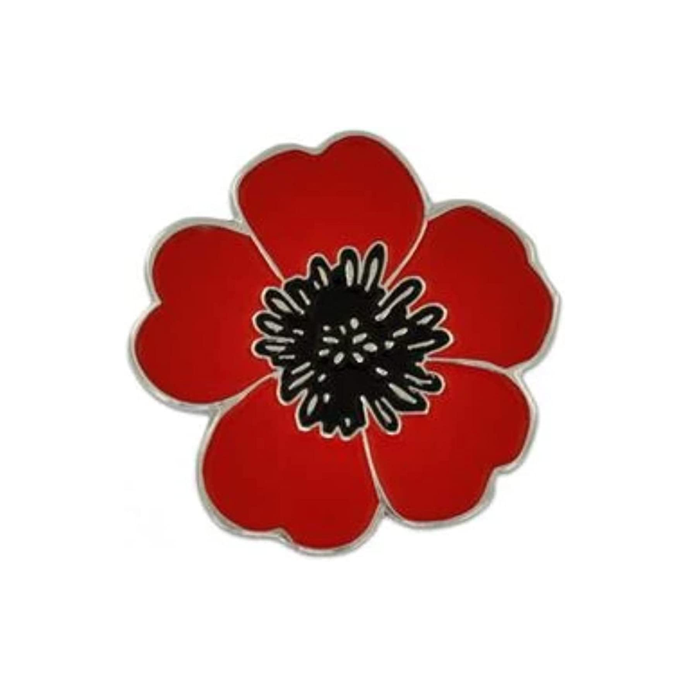 Red Poppy Flower Pin Badge Main image