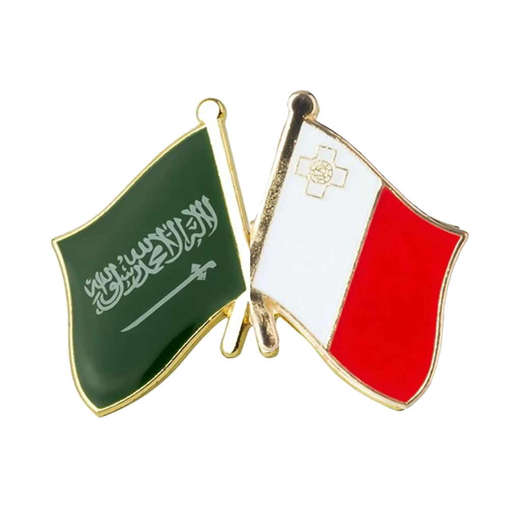 Saudi Arabia & Malta Friendship Pin Badge Main image