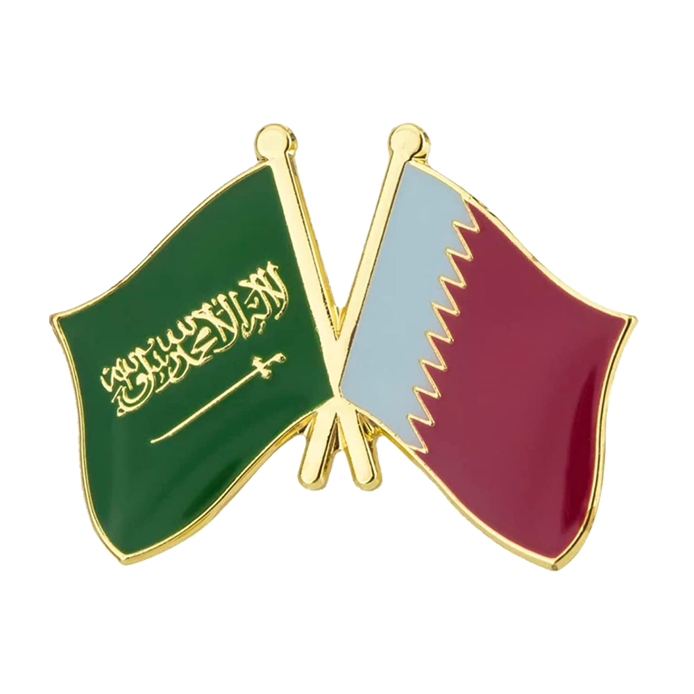 Saudi Arabia & Qatar Friendship Pin Badge Main image