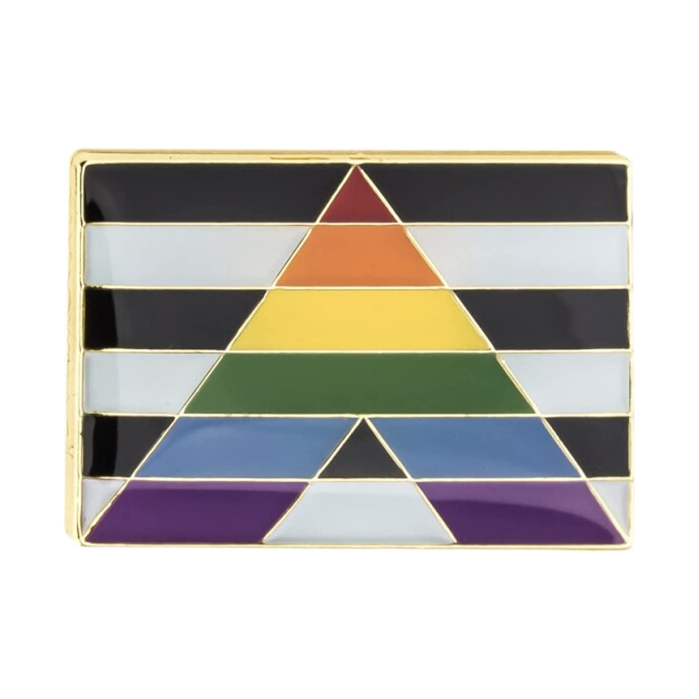 Straight Ally Rectangle  Flag Pin Badge Main image