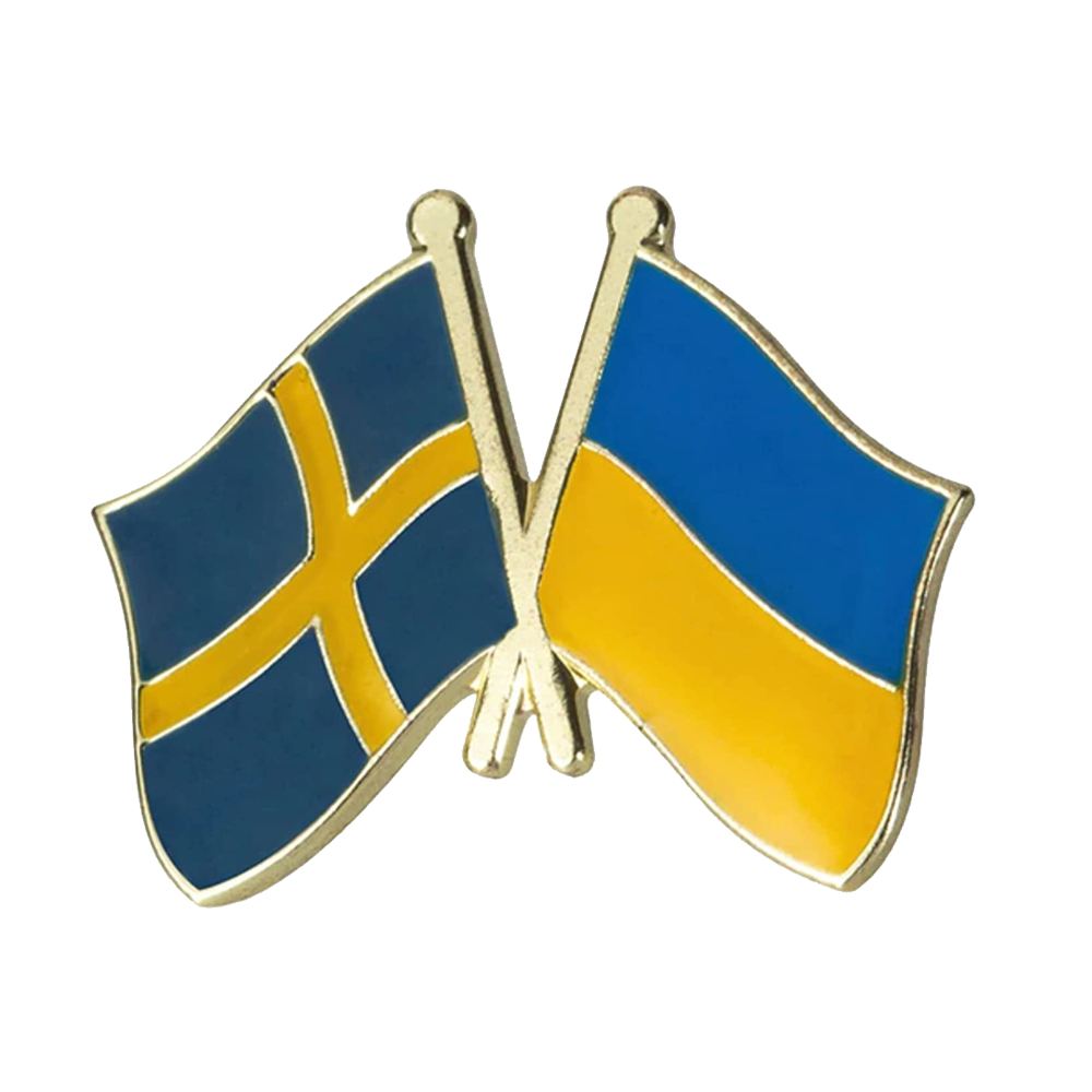 Sweden & Ukraine Friendship Pin Badge Main image