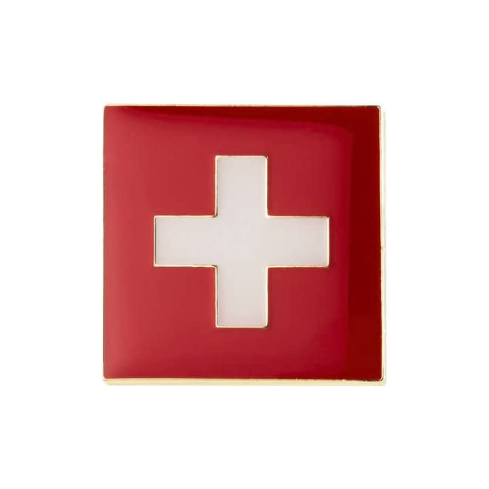 Switzerland Swiss Square Flag Pin Badge Main image