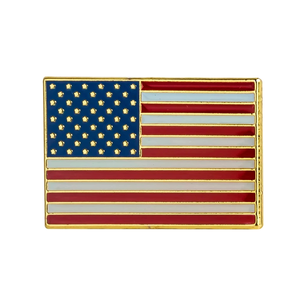 USA Small Rectangle Flag Pin Badge Main image